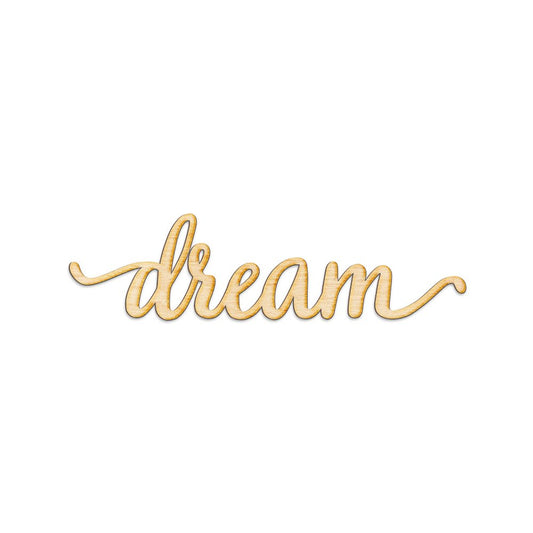 Woodums Dream Script Wood Sign Home Décor Wall Art for Kids Nursery or Child's Bedroom - Unfinished 12" x 3"