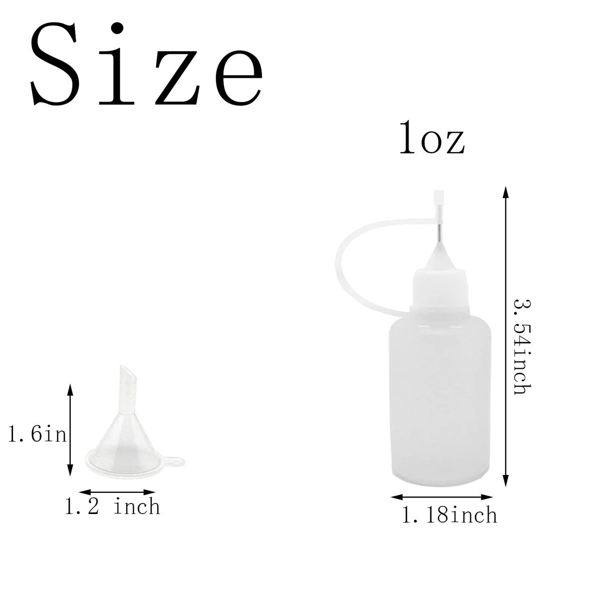 12 Pcs Precision Tip Applicator Bottles, MYYZMY 1 Ounce Translucent Glue Bottles, with 2 Mini Funnel, White Lids MYYZMY