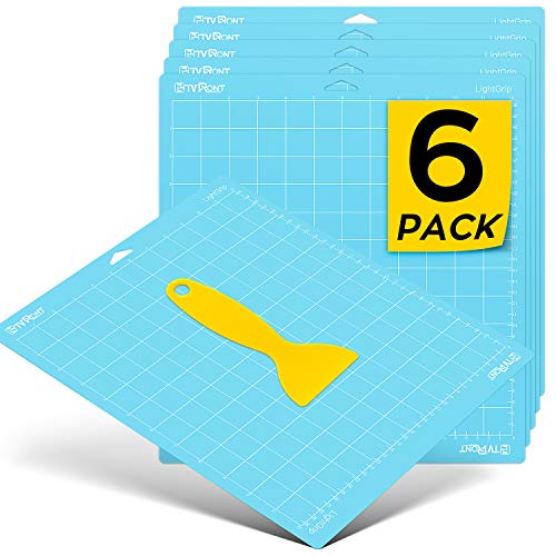 HTVRONT Light Grip Cutting Mat for Cricut, 6 Pack Cutting Mat 12x12 for Cricut Explore Air 2/Air/One/Maker, Light Adhesive Sticky Quilting Cutting HTVRONT