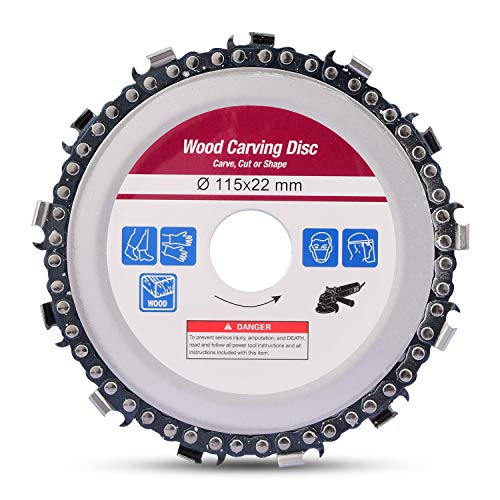 SHININGEYES 4 1/2 inch Wood Carving Disc Cut Chain Grinder Disc Chainsaw Grinding Wheel Chain Blade Circular Plate 7/8" Arbor, Circular Saw Blade 13 SHININGEYES