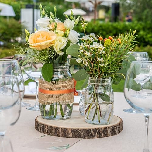 Sancodee 8 Pcs Large Unfinished Wood Slices, 11-12 Inches Wood Slabs for Centerpieces Natural Wooden Circle, DIY Wood Centerpieces for Tables Wedding Sancodee