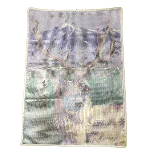 ZFFLYH Deer Latch Hook Kit, DIY Large Latch Hook Kit for Adults 3D Printed Canvas Pattern Crochet Handcraft Embroidery Tapestry Hobby & Crafts ZFFLYH