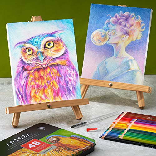 Arteza Watercolor Drawing Art Set, Watercolor Pencils and Foldable Canvas Paper Bundle Painting Set, DIY Kit, Art Supplies for Artists & Hobby ARTEZA