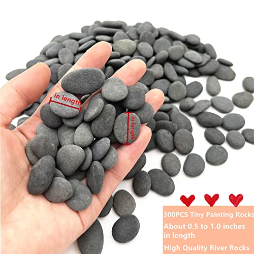 300PCS Tiny Painting Rocks, Meilala DIY Pebble Flat & Smooth Rocks for Arts, Crafts, Decoration, Fish Tank,Garden,Hand Picked Stones for Meilala