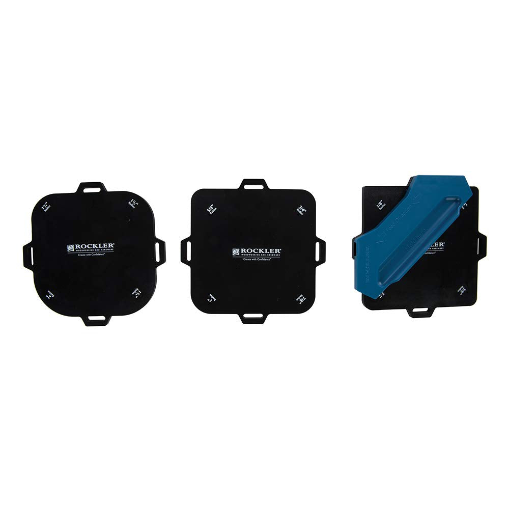 Corner Cutter Router Template (Set of 3) w/ Rubber Strips - Woodworking Tools for Smooth & Consistent Corner Curves - Perfect Router Jig for Creating ROCKLER