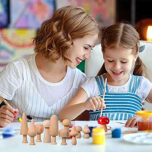 Toddmomy 20pcs Unfinished Wooden Mushroom Unfinished Wood Trees Mini Wood Tree Natural Wooden Mushrooms for Arts DIY Projects Ornaments Toddmomy