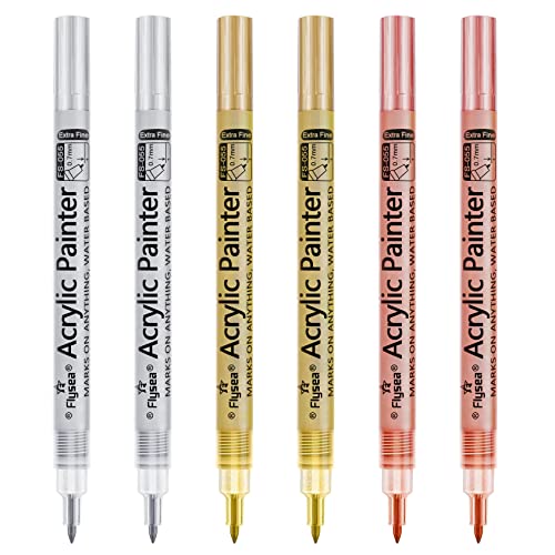 EBOT Metallic Marker Pens, Gold ,Rose Gold and Silver Metallic Permanent Markers for Artist Illustration, Crafts, Gift Card Making, Scrapbooking, EBOT
