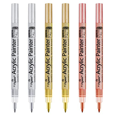 EBOT Metallic Marker Pens, Gold ,Rose Gold and Silver Metallic Permanent Markers for Artist Illustration, Crafts, Gift Card Making, Scrapbooking,