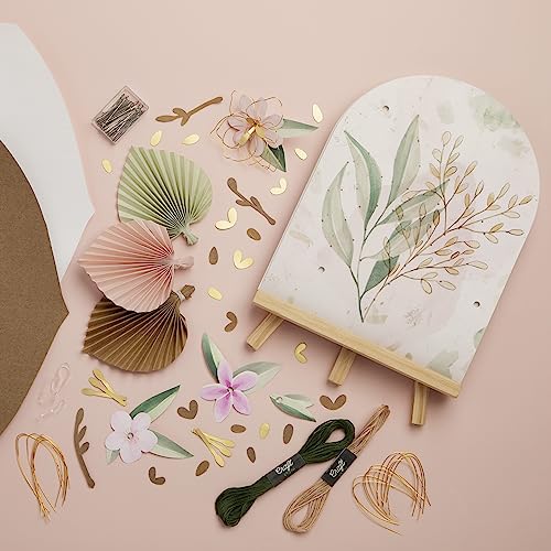 Craft Crush DIY String Art Craft Kit - Floral Interior Design DIY Activity for Teens & Adults - Complete String Art Kit with Embroidery Thread, Foam Craft Crush