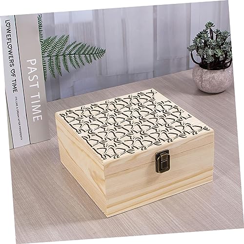 FUNOMOCYA Box Jewelry Organizer Tray Decorative Case Ornament Container Wood Desktop Organizer Tea Bag Container Unfinished Unpainted Chest Treasure FUNOMOCYA