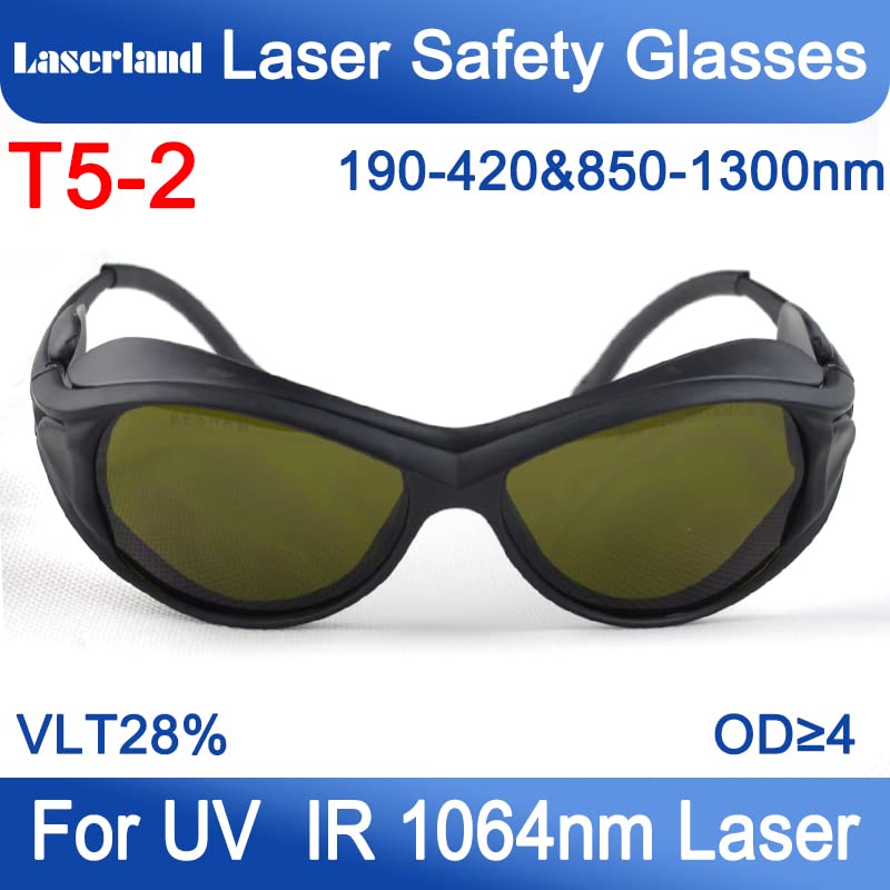 laserlands 850nm 980nm 1064nm OD4+ OD6+ IR Infrared Laser Protective Goggles Safety Glasses for Fiber Laser Welding Engraving Cutting CE T5-2 laserlands