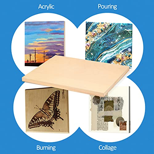 Unfinished Birch Wood Canvas Panels Kit, Falling in Art 2 Pack of 14x18’’ Studio 3/4’’ Deep Cradle Boards for Pouring Art, Crafts, Painting, and More Falling in Art