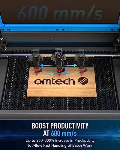 OMTech 80W CO2 Laser Engraver with Water Chiller, 20x28 Inch Laser Engraving Cutting Etching Machine with Autofocus Autolift 4 Way Pass Air Assist, OMTech