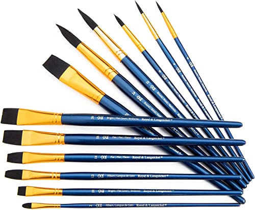 Royal Brush Manufacturing Royal and Langnickel Zip N' Close 12-Piece Brush Set, Soft Black Taklon Royal Brush Manufacturing Company