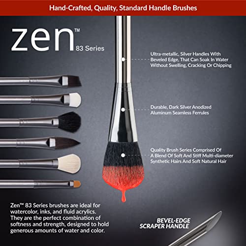 Royal and Langnickel Zen 5 Piece Watercolour Pointed Oval Variety Paint Brush Set RYRZENSET834 Royal & Langnickel