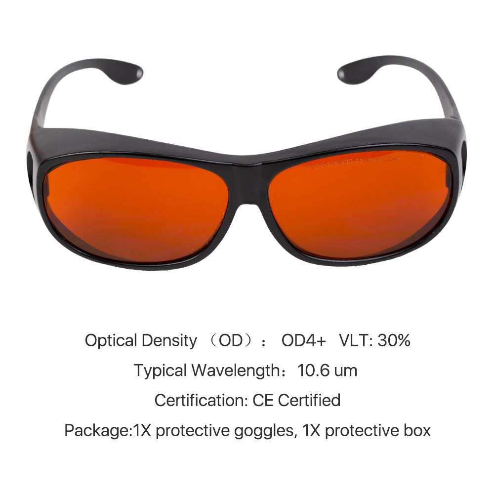 Cloudray Laser Goggles Protective Glasses 355 & 532nm Shield Protection Eyewear Medium Size for UV & Green Laser Safety(Style B) Cloudray
