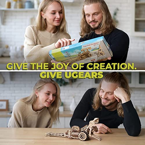 UGEARS Dragster Car Model Kit - Top Fuel Dragster Model Kits 3D Puzzle with Powerful Spring Motor - Drag Racing Model Car Kits 3D Puzzles for UGEARS