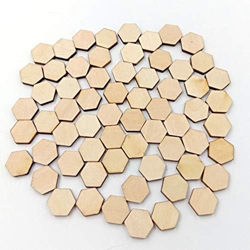 Healifty 200pc Blank Square Wood Plaque Hand Decor Unfinished Wooden Slices Wooden Cutouts for Painting Honeycomb Wood Cutout Wood Hexagon Gift Healifty
