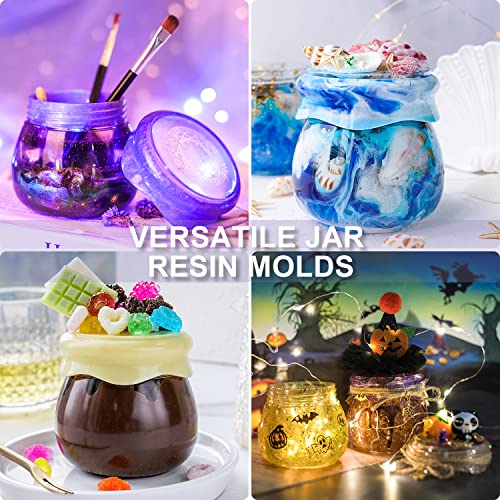 LET'S RESIN Pudding Jar Resin Molds with Lid, Epoxy Molds Silicone for Storage Bottle,Candle Holder,Candy Container, Epoxy Casting Craft,Flower Pot, LET'S RESIN