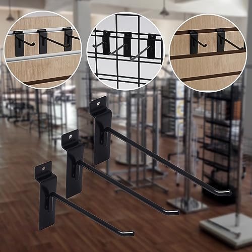 7RiversART 12 Pc Slatwall Hooks 8 Inch Slatwall Accessories Panel Display Hooks Slatwall Pegs Slatwall Hooks for Garage Storage Shop Retail 7RiversART