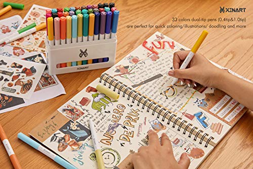 XINART Pens For Cricut Maker 3,Maker,Explore 3,Air 2, Dual Tips 36pcs Markers Pens Set Waterbased Ink Ultimate Fine Point Pen (0.4 Tip & 1.0 Tip) XINART