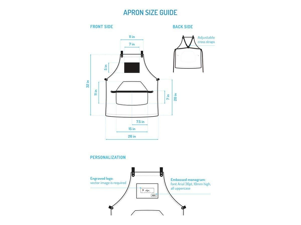 OleksynPrannyk Work Apron in Non-Waxed Canvas with Cross Straps Adjustable (Amber) OleksynPrannyk