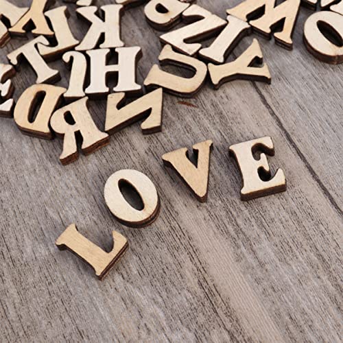 MAGICLULU 50PCS Blank Capital Letter Wood Chips Unfinished Wooden English Alphabet Natural Wooden Capital Letters for DIY Craft Home Decoration (No MAGICLULU