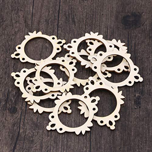 Amosfun Unfinished Wood Cutout Photo Frame Mini Picture Frame Wooden Shape Pieces Craft Embellishments Ornament for DIY Crafts 10pcs Amosfun