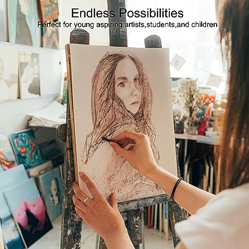 KALOUR 24 Pro Charcoal Drawing Set - Soft,Medium,Hard Charcoal and White Charcoal - Charcol Sticks for Drawing Sketching Shading - Art Supplies Gift KALOUR