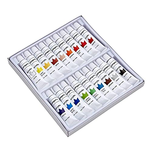 KINGART Studio Acrylic Paint, 12ml (.4oz), Set of 18 Colors KINGART
