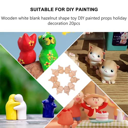 BESTOYARD 20Pcs Unfinished Wooden Peg Dolls Acorn Wood Craft Farmhouse Wooden Cut Out for Thanksgiving Fall Autumn Living Room Nursery Decor BESTOYARD