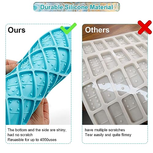 Domino Resin Molds, Domino Molds for Resin Casting, Professional Dominos Molds for Epoxy Resin, Domino Molds Set 28 Cavities, Sturdy Silicone Molds Diueoly