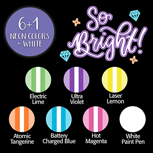 Crayola Signature Neon Markers, Light Effects, 6 Count, Gift for Teens & Adults Crayola