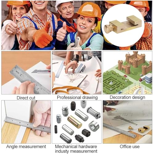AYNEFY Woodworking Ruler Positioning Adjuster Scribing Locator, Ruler Stops Fences Woodworking Scribing Steel Ruler Positioning Block Angle Line AYNEFY