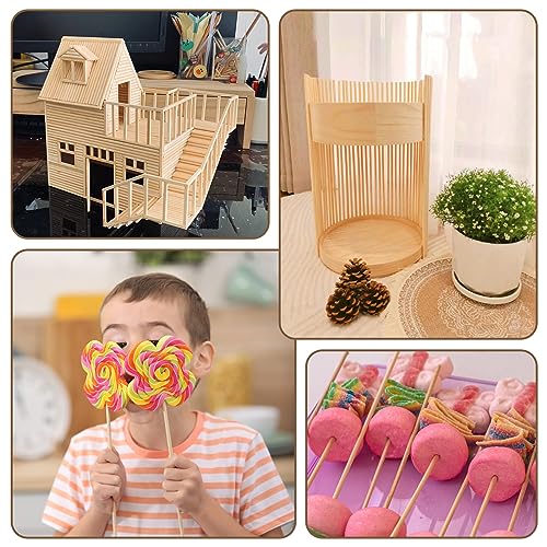 50 Pcs Dowel Rods, 1/4 x 12 Inch Wooden Dowels Craft Sticks Unfinished Natural Bamboo Doweling Rods for Crafts and DIYers WSICSE