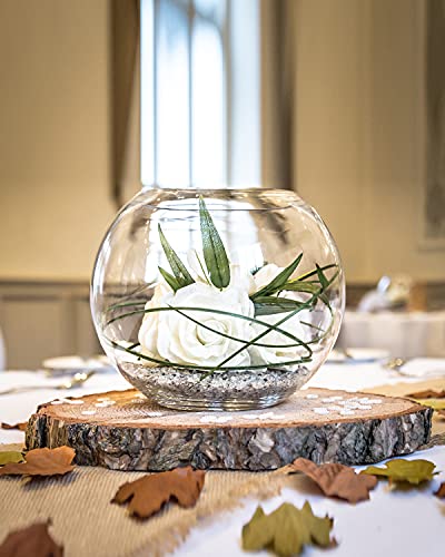 Pllieay 8Pcs 8-9 Inch Wood Slices, Natural Wood Slices for Centerpieces Large Unfinished Round Wood Pieces for Ornaments, Wood Circles for Wedding, Pllieay