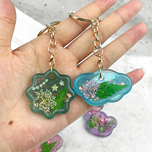RESINWORLD 16pcs Variety Geometric Pendant Silicone Molds with Hanging Hole, Jewelry UV Resin Mold, Necklace Keychain Molds for Epoxy Resin ResinWorld