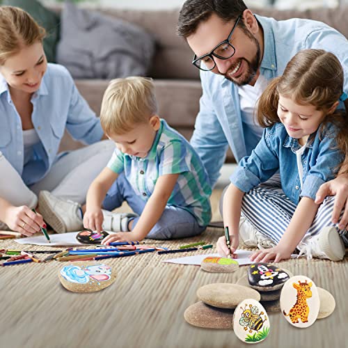 DALTACK 15PCS Large Rocks,Natural River Flat Rocks for Painting, 2"-3" Inches Stones for Arts & Craftingt DALTACK