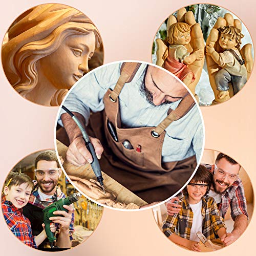 Honoson 15 Pieces Wood Carving and Engraving Drill Bit Set, Including Engraving Drill Accessories Bit and HSS Carbide Wood Milling Burrs for DIY Honoson