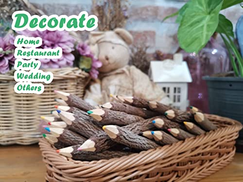 NUTTA - 12 Pencils Graphite Wooden Pencils Rustic Branch & Twig Wood Pencil Home Decoration or Gift Handmade Wooden Craft DIY Decorate Room Decor NUTTA