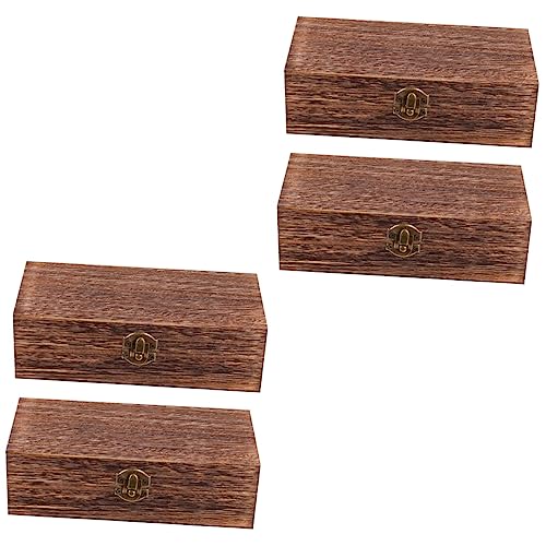 NOLITOY 2 Sets 2pcs Solid Wood Storage Box Antique Decor Small Containers Country Jewelry Wood Decor Unfinished Wood Jewelry Storage Case Retro Style NOLITOY