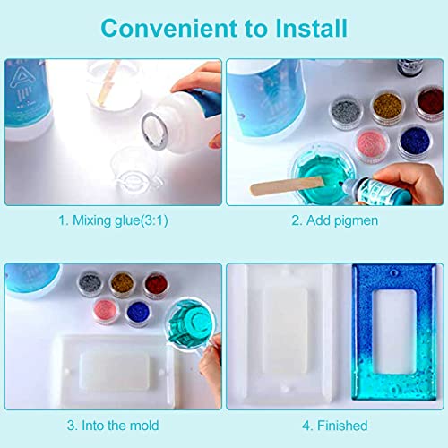 3pcs DIY Silicone Resin Socket Cover Mold Re-usable Switch Socket Cover Epoxy Light Outlet Crafts Making Home Decor YQSDG