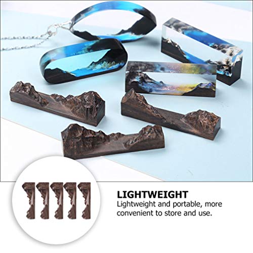 Couple Gifts Couple Gifts DIY Gift 5pcs Wooden Pieces for Epoxy Resin Crafts Natural Unfinished Wood Landscape for DIY Jewelry Making Pendant EXCEART