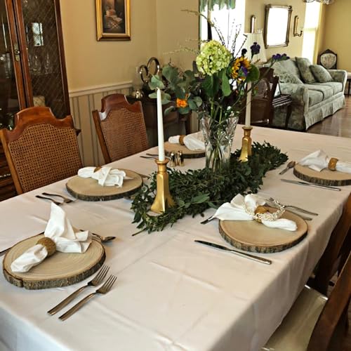 Sancodee 8 Pcs Large Unfinished Wood Slices, 11-12 Inches Wood Slabs for Centerpieces Natural Wooden Circle, DIY Wood Centerpieces for Tables Wedding Sancodee