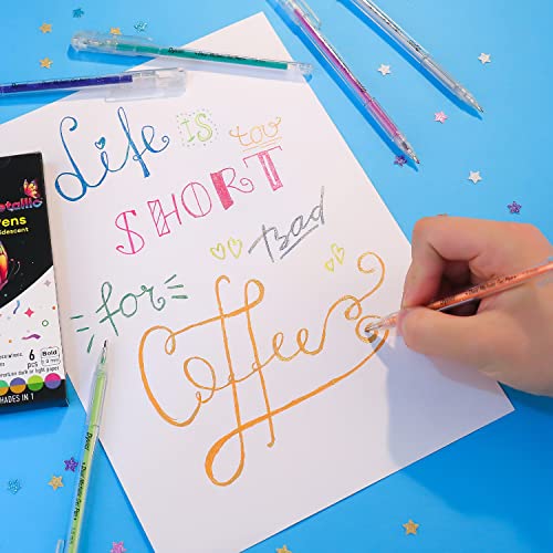 Dyvicl Dual Metallic Gel Pen, 2nd Generation, Liquid Glitter Iridescent Gel Pen for Adult Coloring, Doodling, Drawing, Scrapbooking, Card Making, Dyvicl