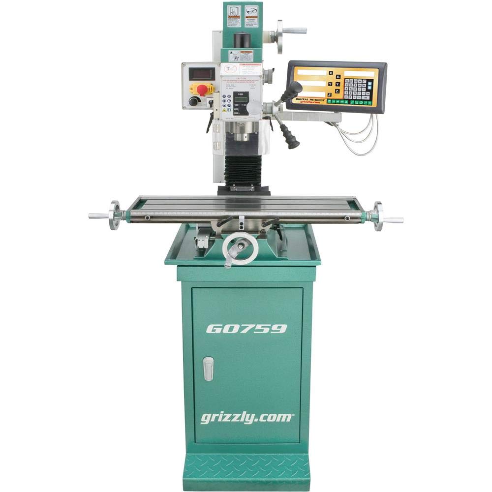 Grizzly Industrial G0759-7" x 27" 1 HP Mill/Drill with Stand and DRO Grizzly Industrial