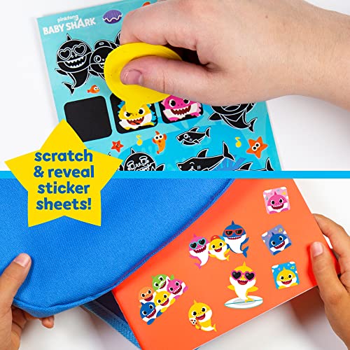Baby Shark Ultimate Scratch ‘N Color Set by Horizon Group USA, 56 Scratch Art Activities, Including Stickers, 3D Shapes & More, Scratch Art for Kids Baby Shark