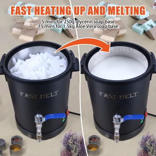 FAST MELT 3L Soap Base Melter - Soap Making Kit with Constant Temperature Control Melter, Quick Pour Spout, Ideal for Homemade Soap Business Fast FAST MELT