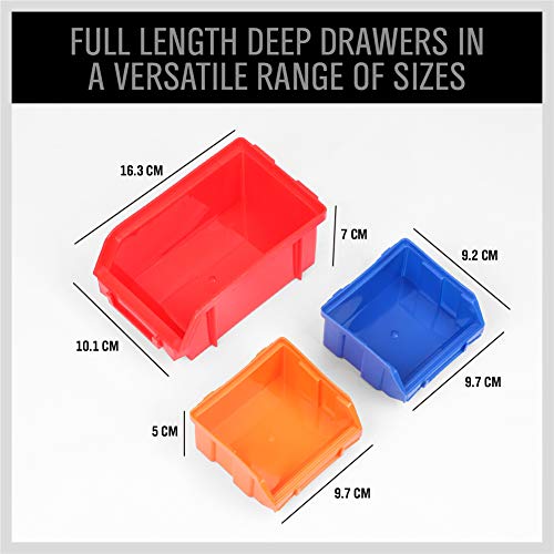 30-Bin Wall-Mounted Storage Rack System - Heavy-Duty Garage Tool Organizer for Screws, Nuts, Bolts, Nails, Beads, and Small Hardware Parts - Easy SEDY