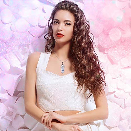 20 Pieces Hexagonal Crystal Necklaces Bullet Shape Gemstone Pendant Necklaces Quartz Stone Chain Necklaces with 20 Inch Chain and 18 Inch Leather Hicarer